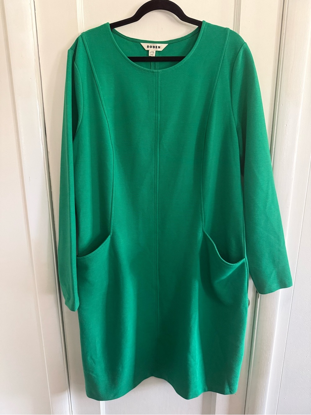 Boden Ellen Ottoman Ribbed Shift Dress Kelly Green Size 16/18R - Picture 4 of 7
